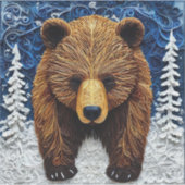 Grizzlybär Aufkleber (Vorderseite)
