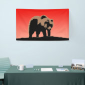 Grizzlybär bei Sonnenuntergang - Original Wildlife Banner (Messeveranstaltung)