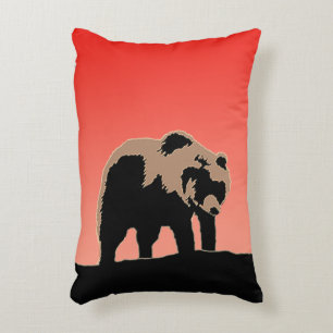 Grizzlybär bei Sonnenuntergang - Original Wildlife Dekokissen