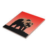 Grizzlybär bei Sonnenuntergang - Original Wildlife Fliese (Seite)