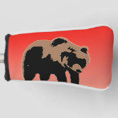 Grizzlybär bei Sonnenuntergang - Original Wildlife Golf Headcover (Vorderseite)