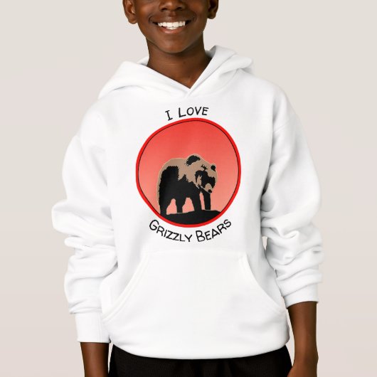 Grizzlybär bei Sonnenuntergang - Original Wildlife Hoodie (Vorderseite)