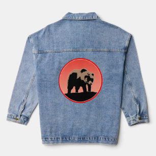 Grizzlybär bei Sonnenuntergang - Original Wildlife Jeansjacke