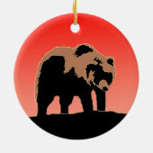Grizzlybär bei Sonnenuntergang - Original Wildlife Keramik Ornament (Hinten)