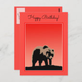 Grizzlybär bei Sonnenuntergang - Original Wildlife Postkarte (Vorne/Hinten)