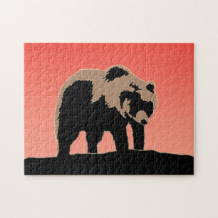 Grizzlybär bei Sonnenuntergang - Original Wildlife Puzzle
