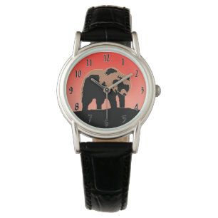 Grizzlybär bei Sonnenuntergang - Originale Wildlif Armbanduhr