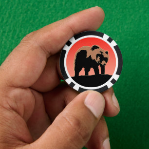Grizzlybär bei Sonnenuntergang - Originale Wildlif Pokerchips