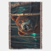 Grizzlybär, Birches und Aurora Art Decke (Vorderseite Vertikal)