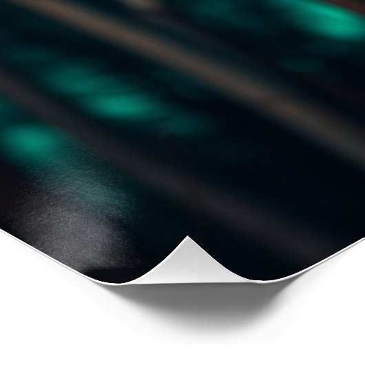 Grizzlybär, Birches und Aurora Art Poster (Ecke)