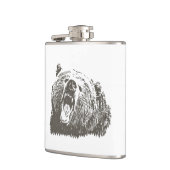 Grizzlybär-Brüllen Flachmann (Links)
