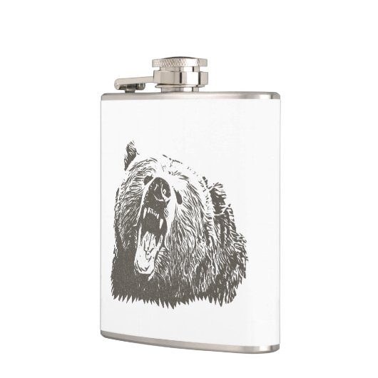 Grizzlybär-Brüllen Flachmann (Links)