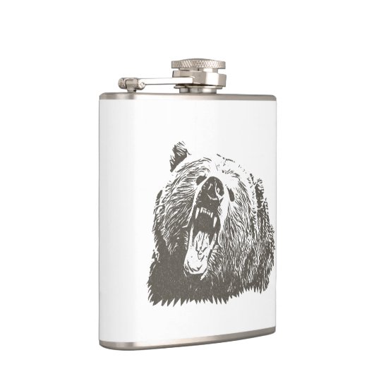 Grizzlybär-Brüllen Flachmann (Rechts)