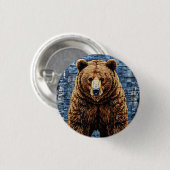 Grizzlybär Button (Vorne & Hinten)