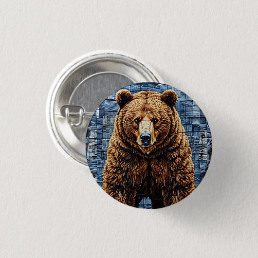 Grizzlybär Button (Vorne & Hinten)