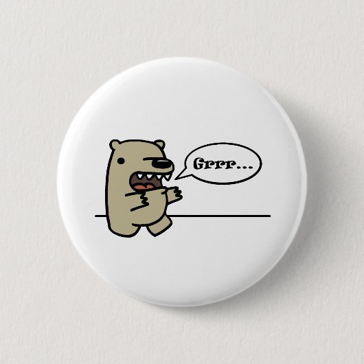 Grizzlybär Button (Vorderseite)
