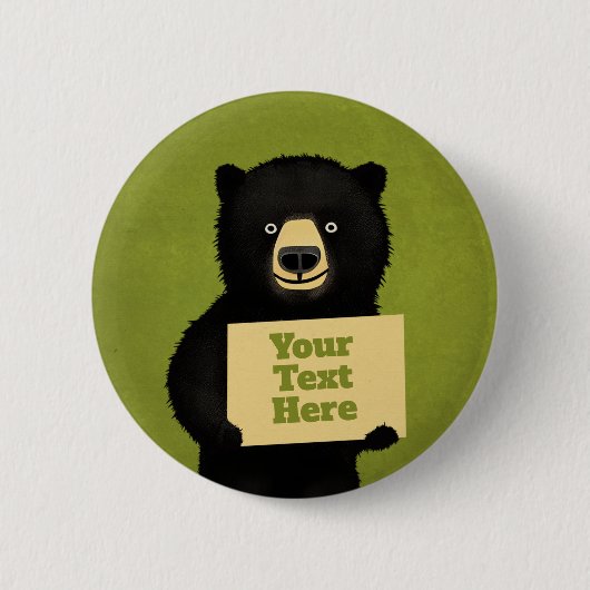 Grizzlybär Button (Vorderseite)