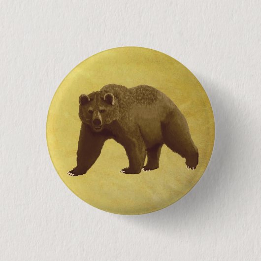 Grizzlybär Button (Vorderseite)