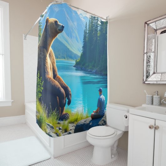 Grizzlybär Duschvorhang (Beispiel)