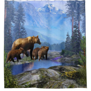 Grizzlybär-Duschvorhang Duschvorhang