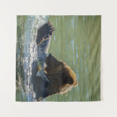 Grizzlybär Ein Lachs gefangen Wandteppich (Vorderseite (Horizontal))