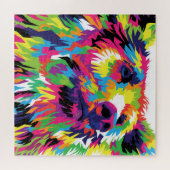 Grizzlybär farbenfrohe Pop Art Puzzle (Horizontal)