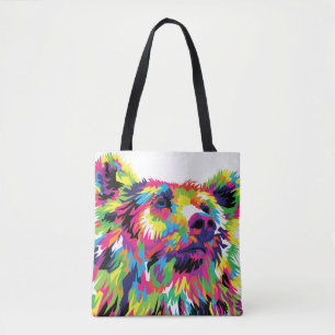 Grizzlybär farbenfrohe Pop Art Tasche