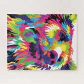 Grizzlybär farbenfrohe Pop Kunst abstrakt Puzzle (Horizontal)