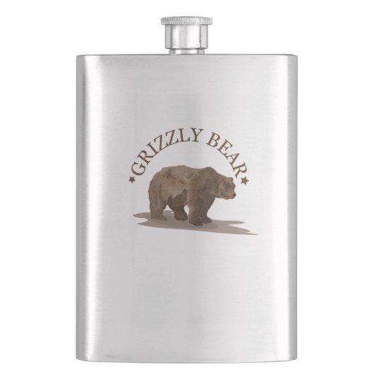 Grizzlybär Flachmann (Vorderseite)