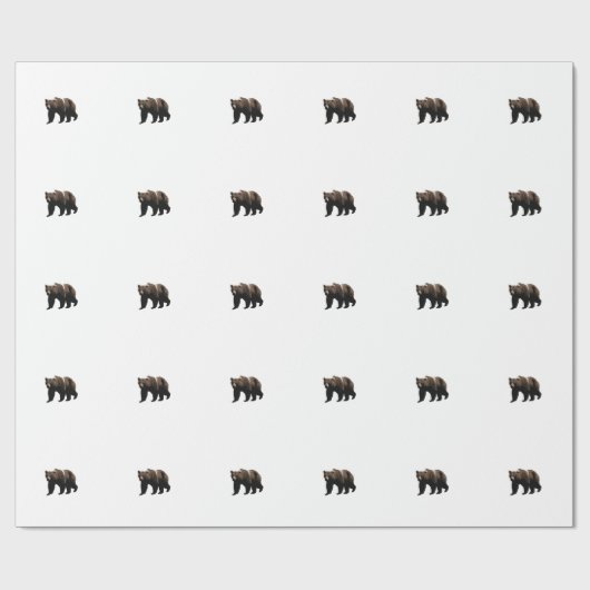 Grizzlybär Geschenkpapier (Flach)