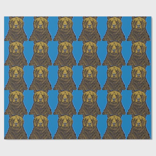 Grizzlybär Geschenkpapier (Flach)