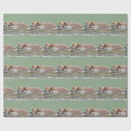 Grizzlybär Geschenkpapier (Flach)