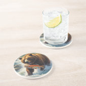 Grizzlybär Getränkeuntersetzer (Seite)