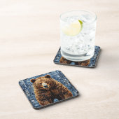 Grizzlybär Getränkeuntersetzer (Rechte Seite)