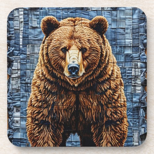 Grizzlybär Getränkeuntersetzer (Vorderseite)