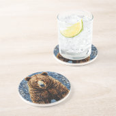 Grizzlybär Getränkeuntersetzer (Seite)