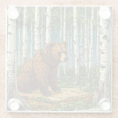 Grizzlybär Glasuntersetzer (Rückseite)