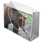 Grizzlybär Große Geschenktüte (Rückseite Schrägansicht)
