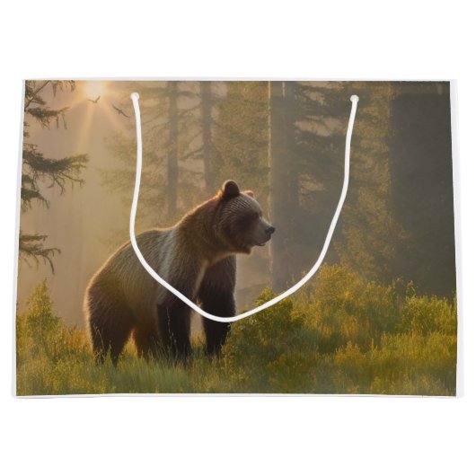 Grizzlybär Große Geschenktüte (Vorderseite)