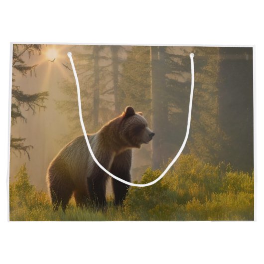 Grizzlybär Große Geschenktüte (Rückseite)
