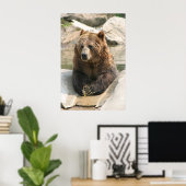 Grizzlybär großes Poster 2 (Heimbüro)