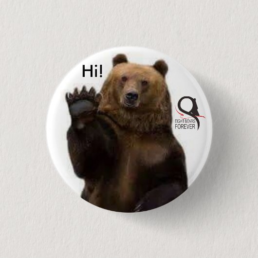 Grizzlybär hallo button (Vorderseite)