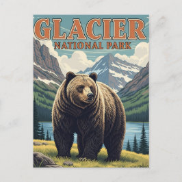 Grizzlybär im Glacier Nationalpark Montana Postkarte