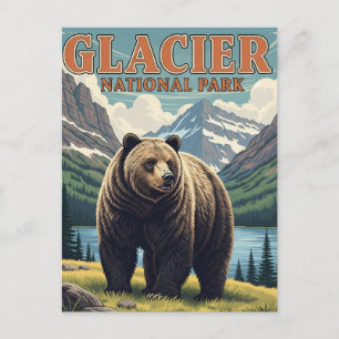 Grizzlybär im Glacier Nationalpark Montana Postkarte