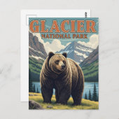 Grizzlybär im Glacier Nationalpark Montana Postkarte (Vorne/Hinten)