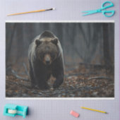 Grizzlybär im Holzdekoupage Seidenpapier (Basteln)