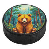 Grizzlybär im Wald Eishockey Puck (3/4)