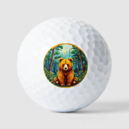 Grizzlybär im Wald Golfball