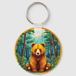 Grizzlybär im Wald Schlüsselanhänger