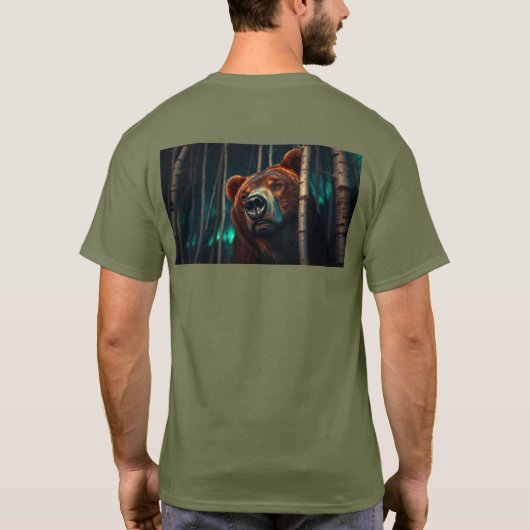 Grizzlybär im Wald T-Shirt (Rückseite)